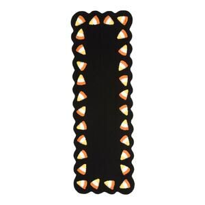 LOLOI Halloween Candy Corn Hooked Accent Rug 20x60 Scalloped Home Decor New
